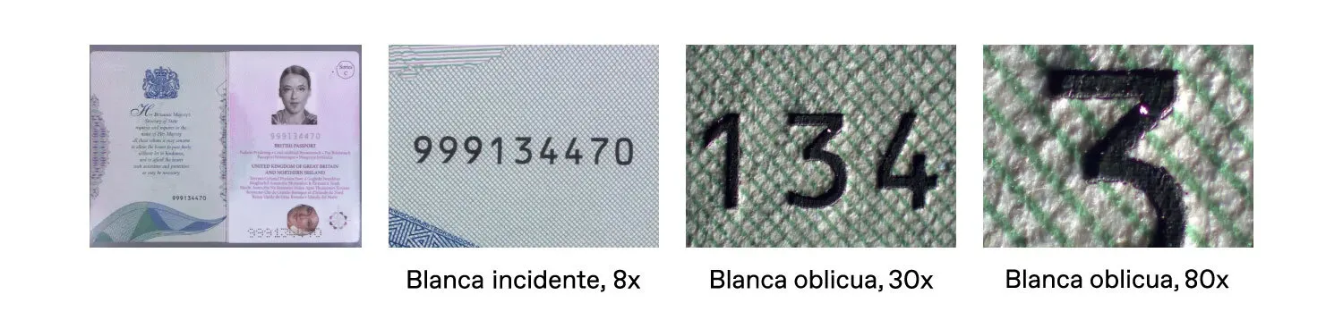 Análisis de la técnica de impresión tipográfica con diferentes niveles de zoom.